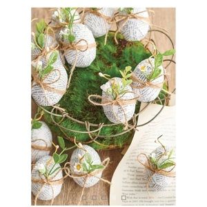 Jute wrapped paper Easter eggs antique Farm house